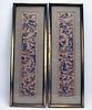 TWO CHINESE SILK EMBROIDERED PANELS 