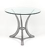 Arthur Court Sable Horn Aluminum & Glass Top Table 