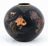 Jean Dunand Lacquered Vase Aux Poissons 