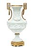 French Glazed Biscuit Porcelain And Bronze Urn, C. 1900, Baroque Garden, H 23'' W 12''