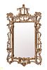 Chinese Chippendale Carved Wood Mirror, C. 1900, H 64'' W 32''