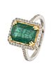 3.55ct Natural Emerald, Diamond & 14kt Gold Ring, 4g Size: 6.5