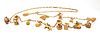 14Kt Yellow Gold Necklace, 14 Charms, L 31'' 51.6g