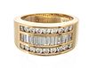 14Kt Yellow Gold & Diamond Band Ring, 9.9g Size: 6.5