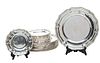 Sheffield Silver Plate Chargers 11" And Bread Plates 6" Engraved Crests Dia. 11'' 24 pcs
