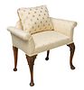 Louis XV Style Vanity Bench, Silk Upholstery H 29'' W 31''