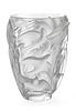 Lalique (French) Frosted Glass Vase, 1990, H 9.5'' Dia. 6.25''