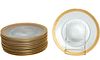 Gold Band 22K And Glass Plates Dia. 7.7'' 12 pcs