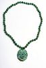 Serpentine Carved Beads And Pendent 1 pc