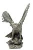 Ronald Van Ruyckvelt Solid Pewter Sculpture Of Eagle H 15'' W 10''