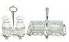 Walker And Hall Sheffield Plate And Crystal Condiment Frame + Another H 9'' W 6'' 2 pcs