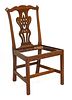 Chinese Chippendale Style Mahogany Side Chair,  1900, H 38.5'' W 21''
