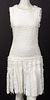 Chanel Couture White Tweed Fringe Sleeveless Dress