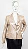 Chanel Lambskin Leather and Tweed Trim Jacket