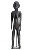 Bari Sudan Carved African Wood Sculpture, Standing Female Nude, H 30'' W 7.5''