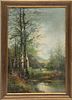 Signed Franke, Oil On Canvas, Woodland Scene, H 18.75'' W 12.5''