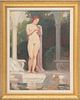 Attr. Milton Herbert Bancroft (American, 1867-1947) Oil On Board, Standing Nude, H 24'' W 18''