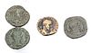 Phillip The Arab Sestertius Aequitas, Herennius Etruscus Sestertius, Maximus Caes Germ Sestertius, And Another Roman Coin, 4 pcs