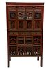 Chinese Carved Wood And Lacquered Cabinet H 67.75'' W 37.5'' Depth 20''
