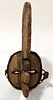 African Carved Wood Polychrome With Fiber Bird Form Mask, H 13", W 5.5"