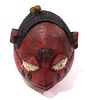 African Polychrome Carved Wood Mask, H 8.5", W 7", D 5"