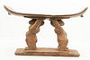 African Doga Carved Stool, H 15", W 23", D 11"
