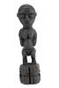 Yoruba Nigeria African Polychrome Carved Wood Female Figure H 14" W 3.5" D 3.5"