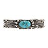 Navajo Turquoise and Silver Bracelet c. 1950-60s, size 6.5 (J9584)