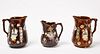 Three Bargeware Pitchers and Teapot