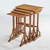 Four Emile Galle (1846-1904) Nesting Tables