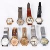 Group of 9 gold-filled and metal wristwatches
