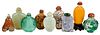 Nine Assorted Chinese Snuff Bottles