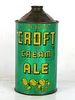 1940 Croft Cream Ale Quart Cone Top Can 206-04 Boston Massachusetts