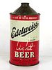 1940 Edelweiss Light Beer Quart Cone Top Can 207-09 Chicago Illinois