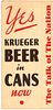 1933 Krueger Beer In Cans Newark New Jersey