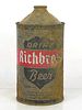 1951 Richbrau Beer Quart Cone Top Can 218-10 Richmond Virginia