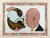 A BALD MAN KISSING A HARE by Ted Basciano