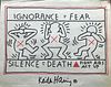Keith Haring, Aids Subject. Marker on Paper, signed