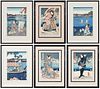 Group of Six Framed Japanese Woodblock Prints