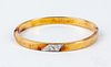 14K yellow gold and diamond bangle bracelet