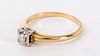 14K yellow gold diamond solitaire ring