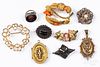 Antique jewelry including gold and silver