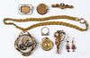 Antique jewelry, to include a hairwork brooch