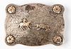 Sterling silver and 10K gold belt buckle