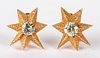 Pair of Ruud Kahle 14K gold and diamond earrings