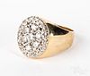 14K two tone gold and diamond ring