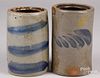 Two Western Pennsylvania stoneware canning jars