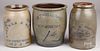 Three Western Pennsylvania stoneware jars, 19th c.