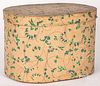 Wallpaper covered wood hat box, 19th c.