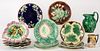Fourteen pieces of majolica, 19th c.